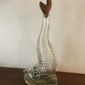 Vintage 1969 Dobson's SHAD-RO-BRANCO Fish Shaped Wine Bottle Driftwood S…